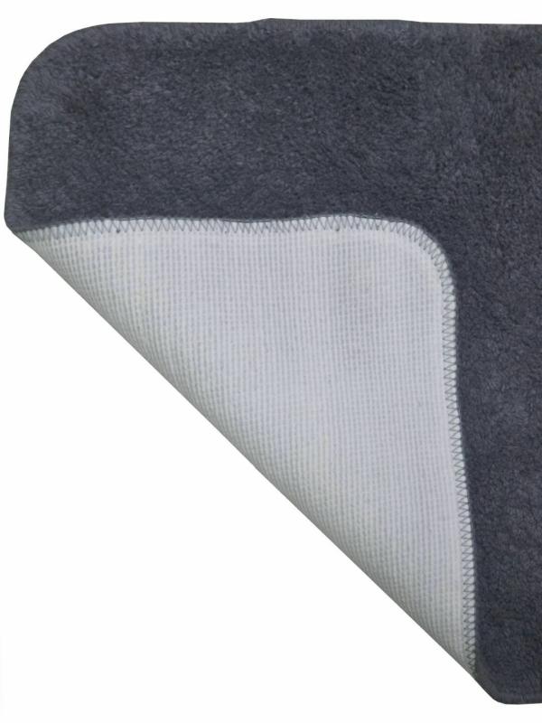 Bianca Benz Solid Grey Soft Cotton Medium Bath Mat with Rubber Back 60