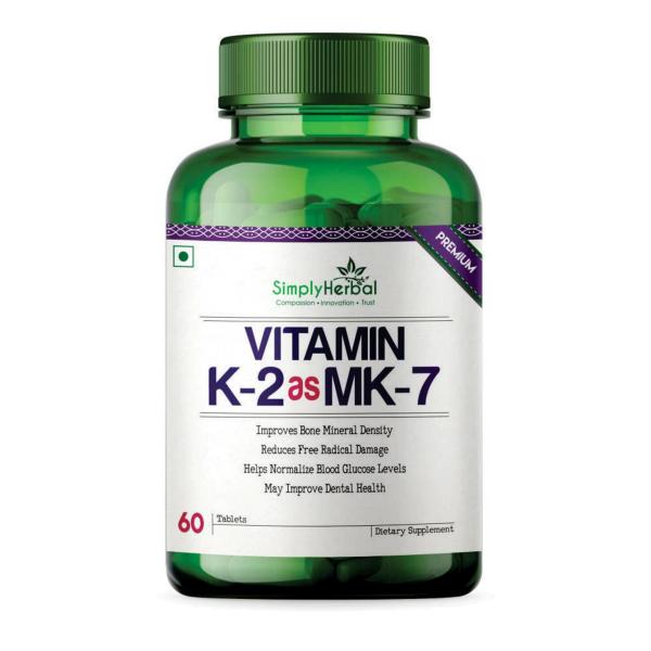 Simply Herbal Vitamin K2 With MK7 Complex Supplements 60 Capsules