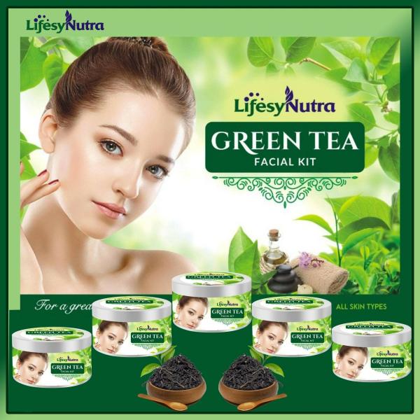 Lifesy Nutra Green Tea Facial Kit 250g, Roller Facial Face Therapy