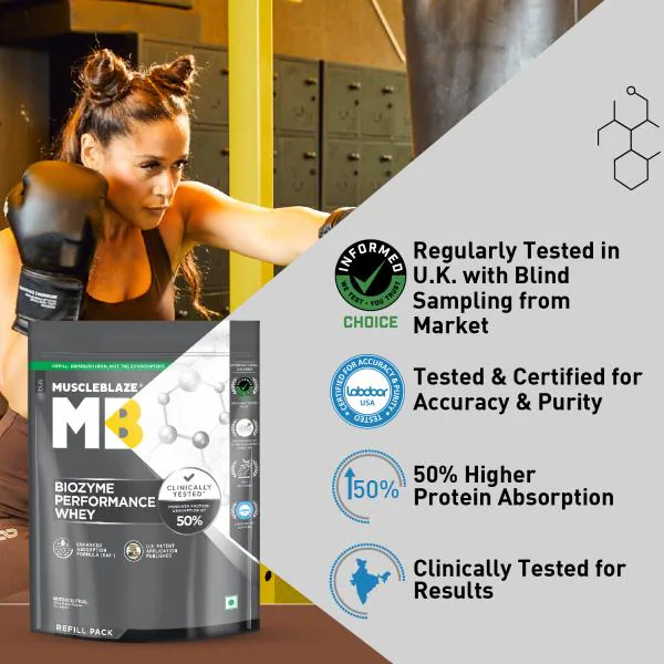 MuscleBlaze Biozyme Performance Whey Protein Clinically Tested 50
