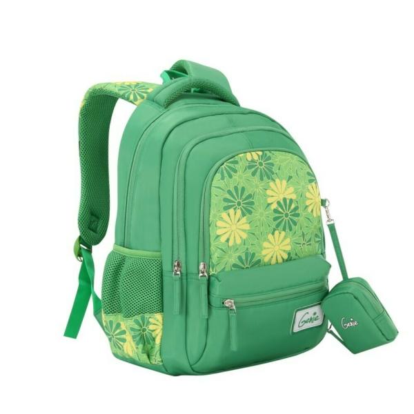 green nylon backpack