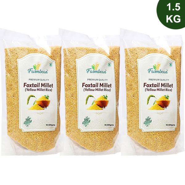 Farmbean Foxtail Millet Natural Grains, 1.5kg(500g x 3 Packs) (Kaon