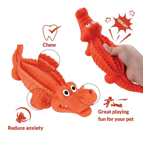 Goofy Tails Orange Rubber Dog Squeaky Toy JioMart