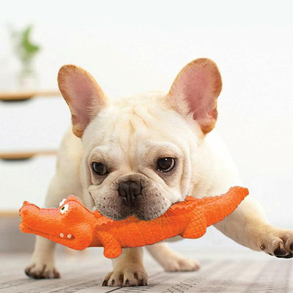 Goofy Tails Orange Rubber Dog Squeaky Toy JioMart