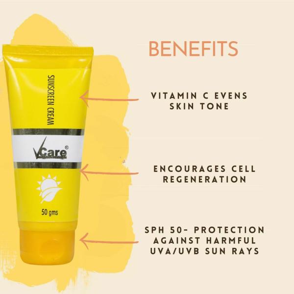VCare Sunscreen SPF 30+ Cream for Dull Face Protect from Sun Damage