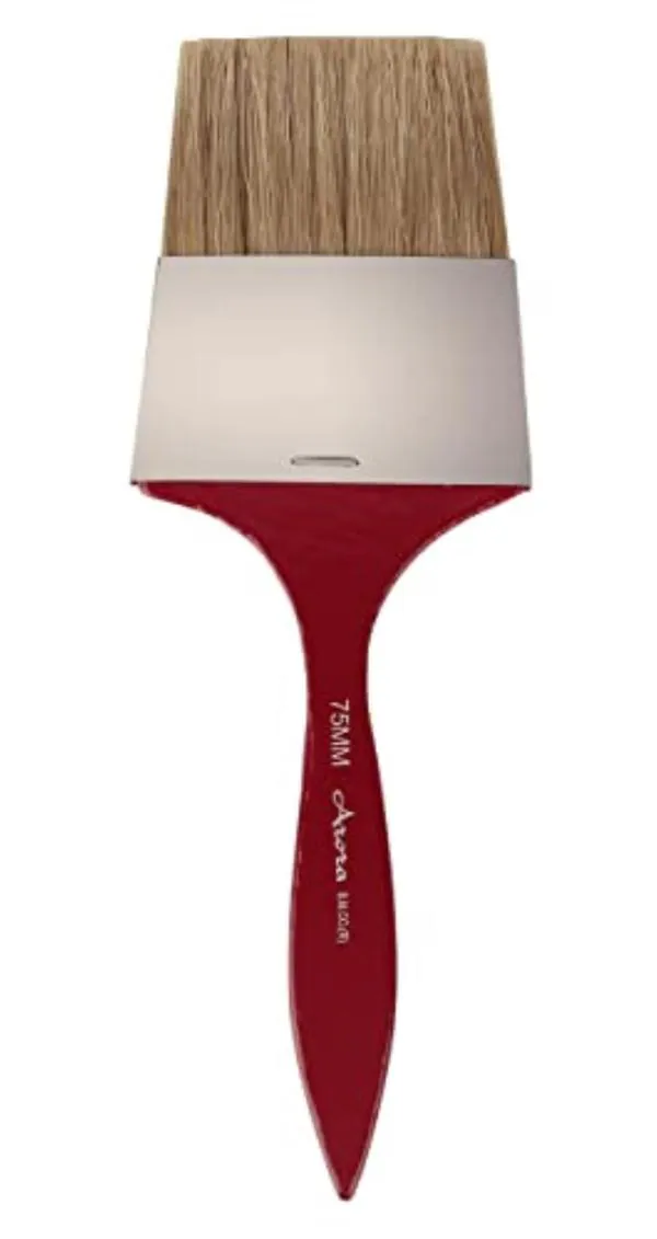 FRKB Natural Hog Hair Flat Bristles Paint Brush Set of 3 Inch for Oil