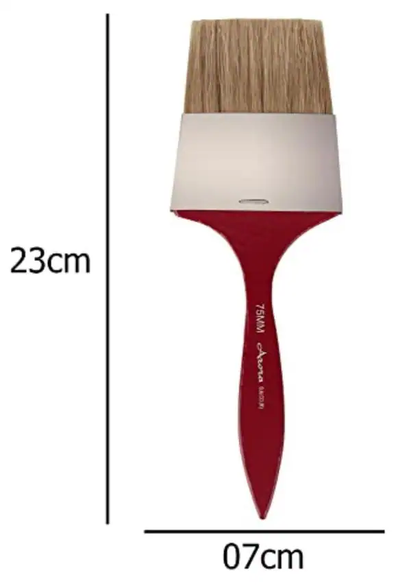 FRKB Natural Hog Hair Flat Bristles Paint Brush Set of 3 Inch for Oil