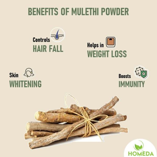 Homeda Mulethi Powder (100 g) for Face, Hair, Eating, Skin, Licorice Root,  Liquorice Yastimadhu - JioMart
