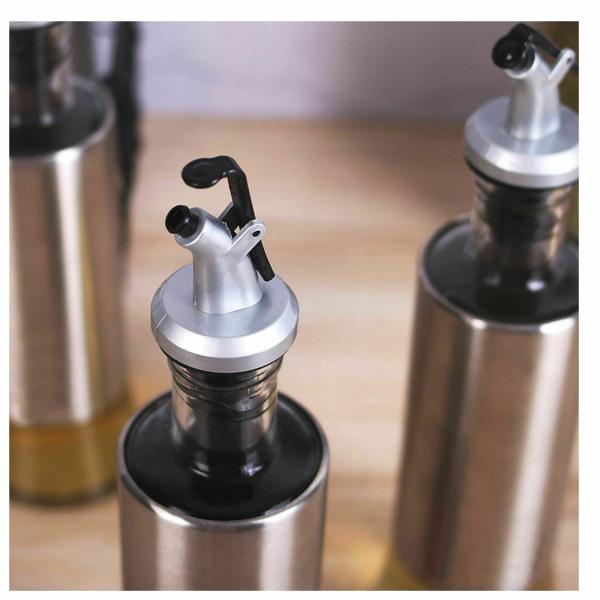 SPIRITUAL HOUSE Stainless Steel Olive Oil Dispenser Bottle, Glass