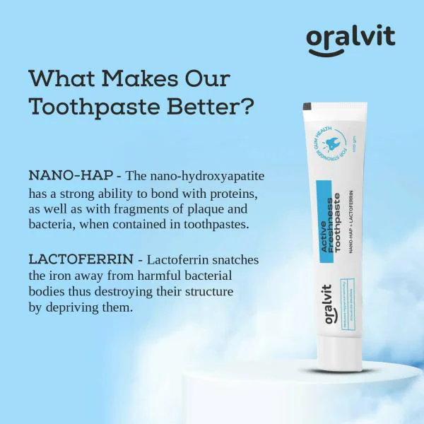 Oralvit Active Freshness Toothpaste With Nanohap And Lactoferrin JioMart