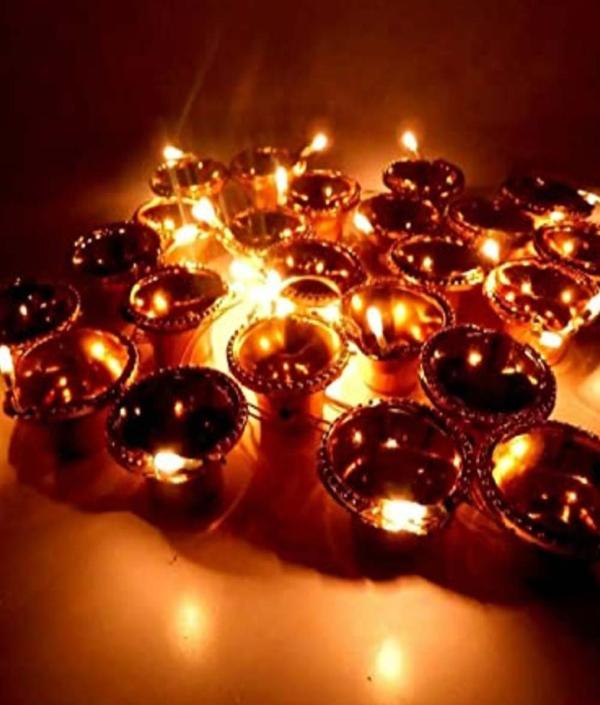 X4Cart Golden Diya String Light 3 Meter 21 Diya Waterproof LED Deepak
