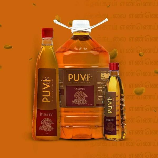 Puvi 1L Cold Pressed Gingelly / Sesame Oil (Virgin, Chekku / Ghani) 1