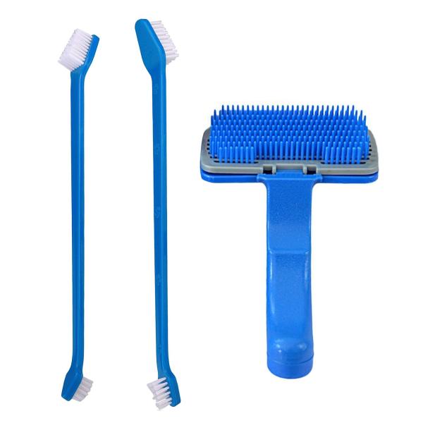Emily Pets Dog Grooming Kit Dog Toothbrush Dog Plastic Slicker Brush