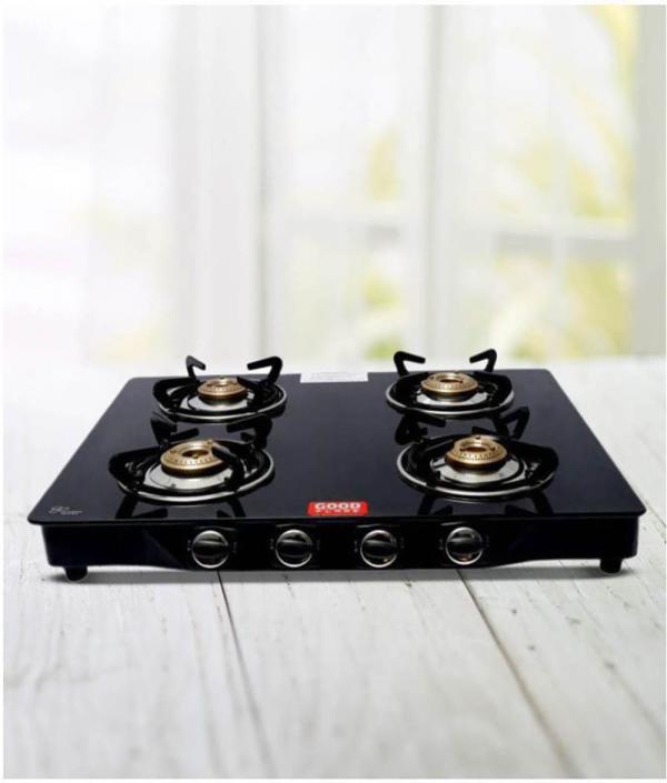 GOOD FLAME 4 Burners Max Black Glass Gas Stove JioMart