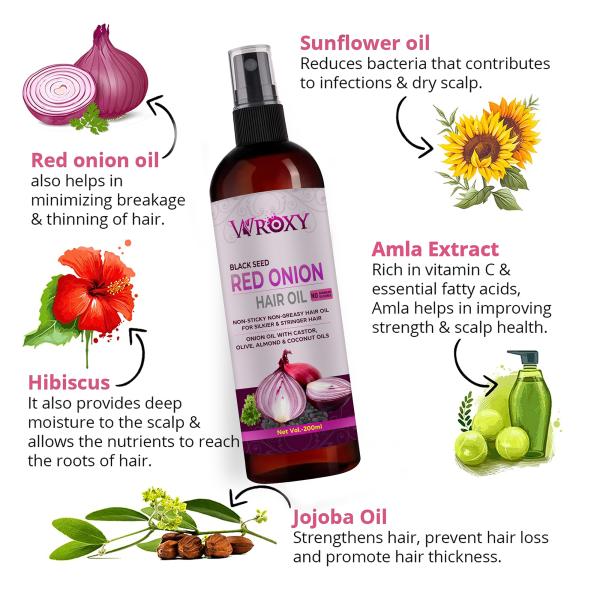 Wroxy Onion Hair Oil (200ML) + Keratin Shampoo (200ML) + Keratin
