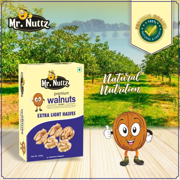 Mr. Nuttz California Extra Light Halves Walnut Kernels 1kg (Pack of 5