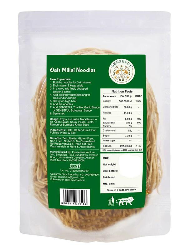 SENSEFUL Oats Noodles Pack of 2 GlutenFree, Zero Maida & NonFried