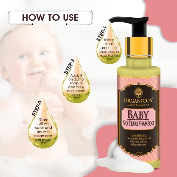 ORGANICOS Ayurvedic Baby Shampoo No Tears Shampoo Enriched with Cononut