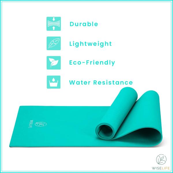 Wiselife Turquoise Green Thermoplastic Elastomers Yoga Mat With Sleek