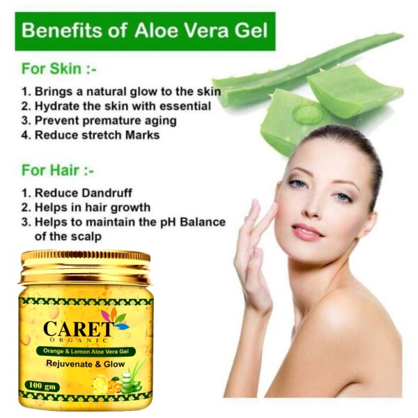 Caret Organic Conditioning Aloevera & Neem Shampoo (300ml ) AND Vitam,in C Aloevera Gel (100g