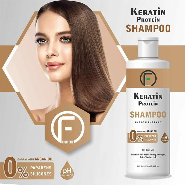 FIGMENT Keratin Smooth Shampoo 250ML, With Keratin & Argan Oil for Shiny  Hair - Nourishes Dry Hair & Controls Frizz, For Men & Women (shampoo) -  JioMart