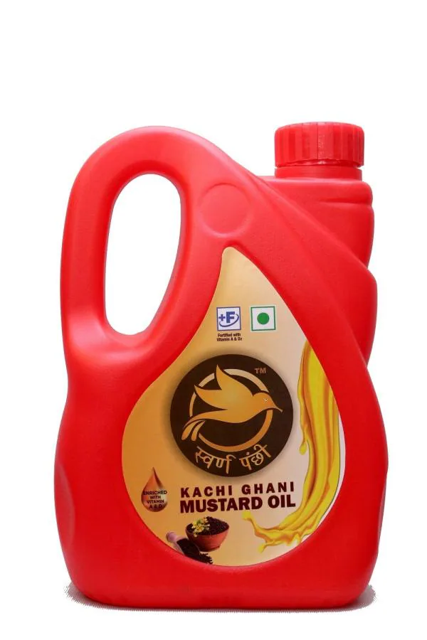 Swarna Panchhi Premium Kacchi Ghani Pure Mustard Oil, (2 Litres) PET Bottle Ideal as Cooking oil