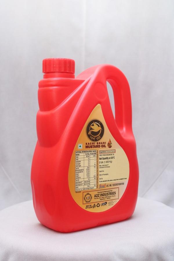 Swarna Panchhi Premium Kacchi Ghani Pure Mustard Oil, (2 Litres) PET Bottle Ideal as Cooking oil