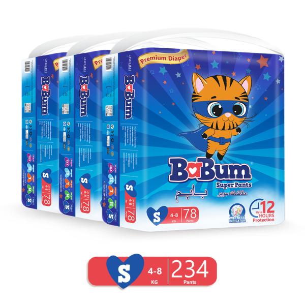 Babum Super Pants Premium Diaper Small 78 pack of 3 Diapers S(234 Pieces) JioMart