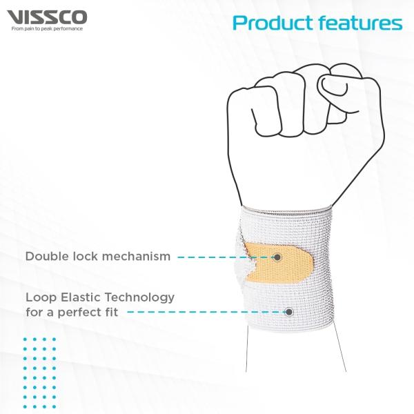 Vissco Wrist Support Binder With Double Lock for sports, Badminton