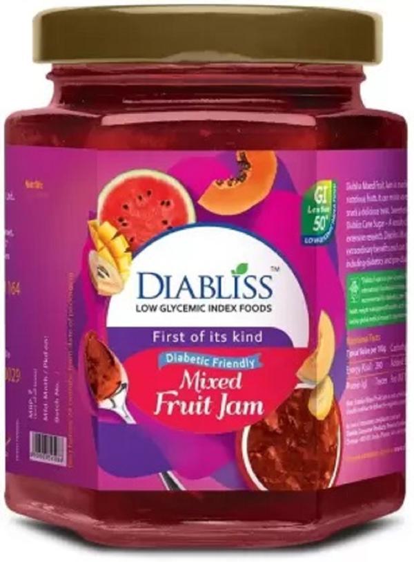 DiaBliss Diabetic Friendly Mixed Fruit Jam 500g Sugar Free Alternative Low Glycemic Index (GI