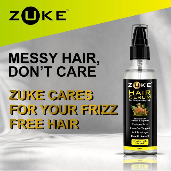 Zuke Hair Serum | Controls frizz, Smoothens rough ends and adds instant  shine|For Frizzy Hair -100ml - JioMart