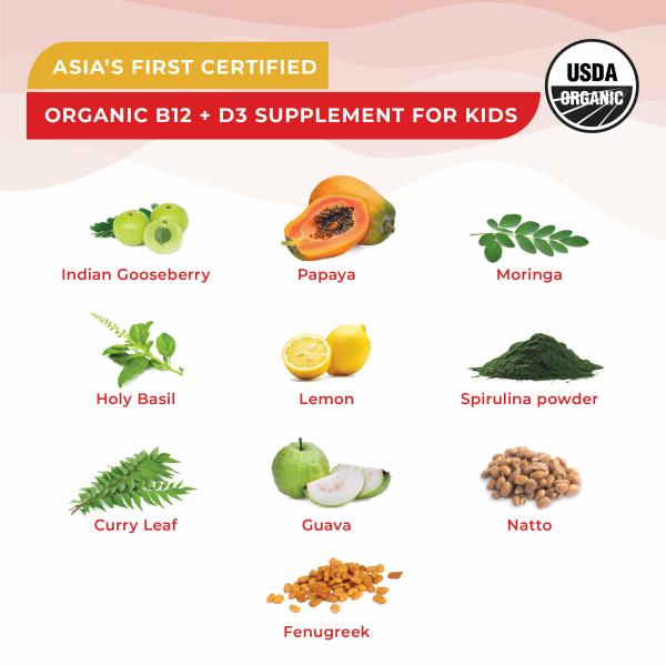 Wellbeing Nutrition Iron Man Melts Kids Organic Vitamin B12,D3+K2 and