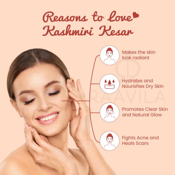 Raavila Kashmiri Kesar Face and Body Gel For Clear Skin and Natural