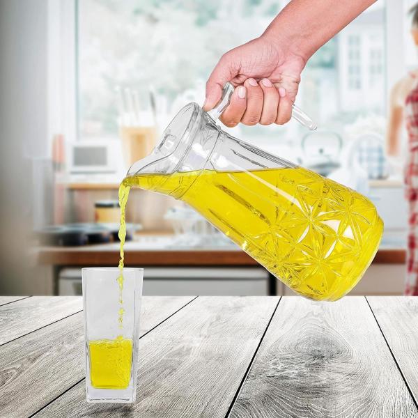 Cracker Transparent Crystal Hot Water Glass Jug Milk Carafe With Lid