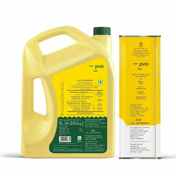 Jivo Canola Cold Press Edible Oil 5 Litre with Jivo Extra light Olive