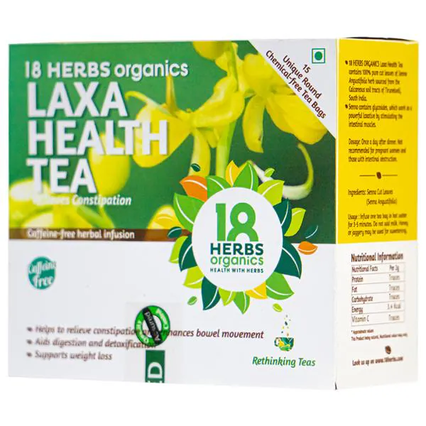 18 Herbs Organics Laxa Health Tea With Laxatives For Constipation Pack of 4 (Box 60 Tea