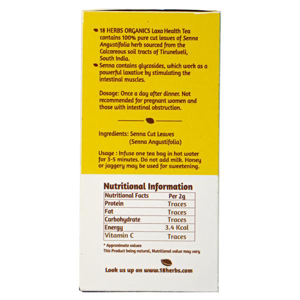 18 Herbs Organics Laxa Health Tea With Laxatives For Constipation Pack of 4 (Box 60 Tea