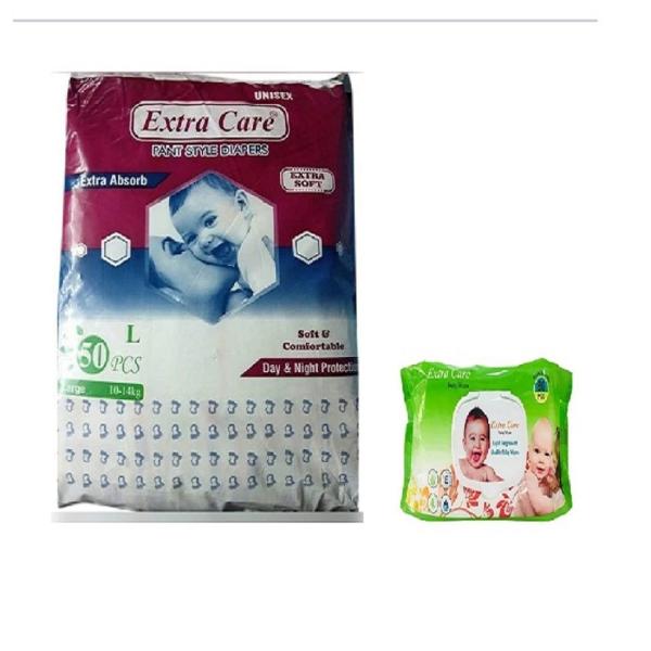Extra Care Baby Pant Diaper Large (L) size 50 piece + Extra Care Baby