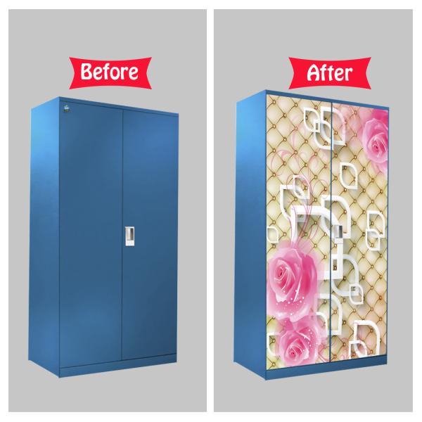 WallWear Almirah Stickers Self Adhesive Almirah Door Sticker