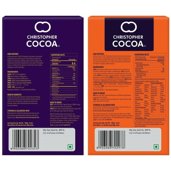 Christopher Cocoa Powder, Drinking Chocolate Cocoa, 100g, Super Kids Cocoa Powder Health and