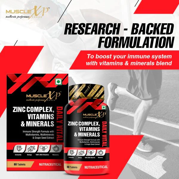 MuscleXP Zinc Complex Vitamins & Minerals Daily Vital, 100 RDA