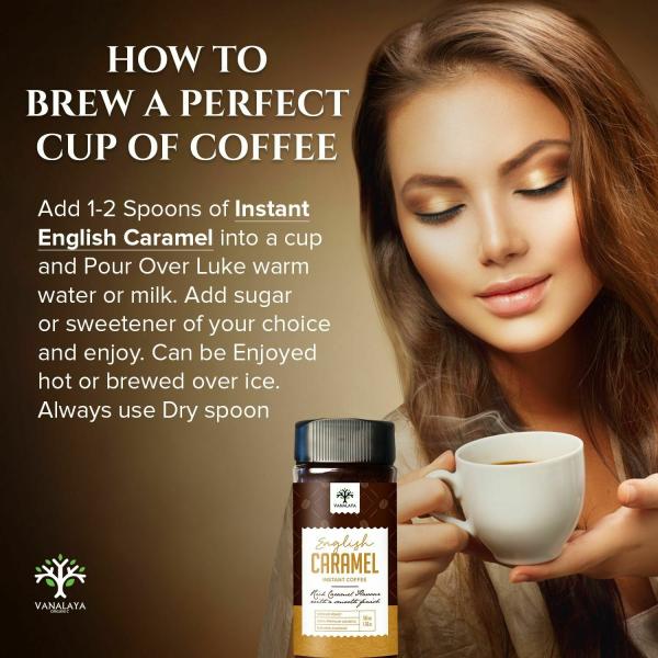 Vanalaya English Caramel Instant Coffee Caramel Flavoured Coffee 50gm