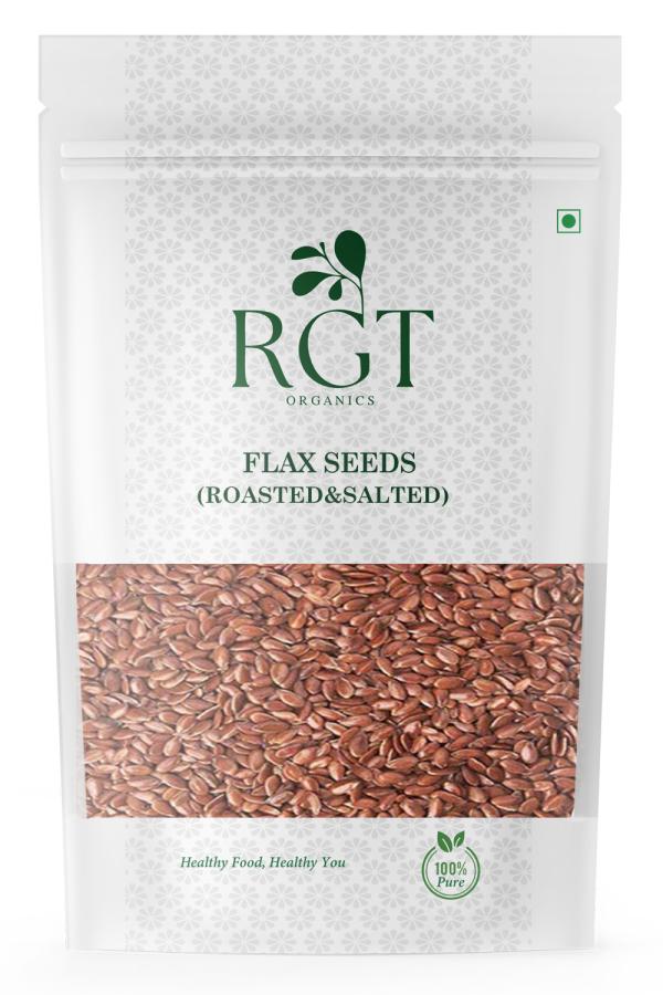 RGT Organics Roasted Flax Seeds Salted Crunchy 200Gm Alsi Seeds