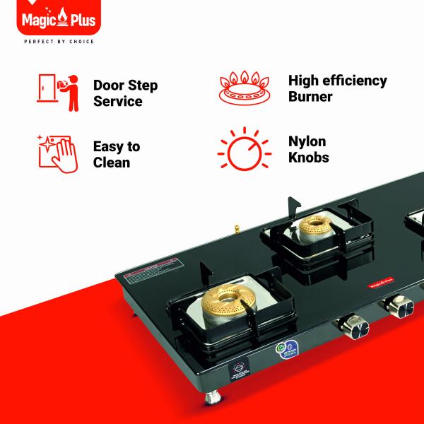 MAGIC plus 3 BURNER CIDER Glass Top LPG Gas Stove JioMart