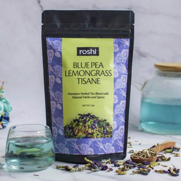 Roshi Blue Pea Lemongrass Caffeine Free Herbal Tea 50 G JioMart