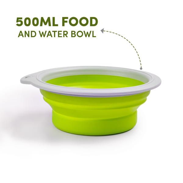 Barkbutler x Fofos Collapsible Bowl, Green 500ML Storage Capacity For