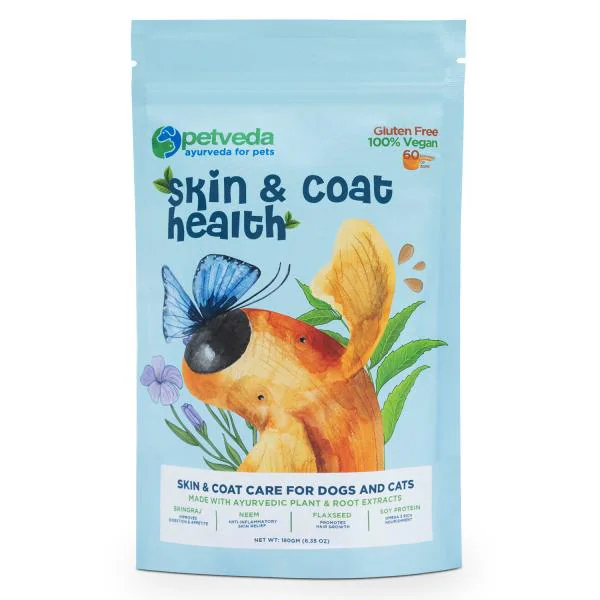 Petveda Ayurvedic Healthy Skin & Coat Supplement for Dogs & Cats, Helps