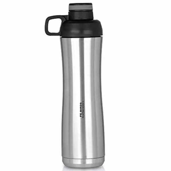 PE BIRDS Superior Heat Retention Black Stainless Steel Vaccum Flask 750
