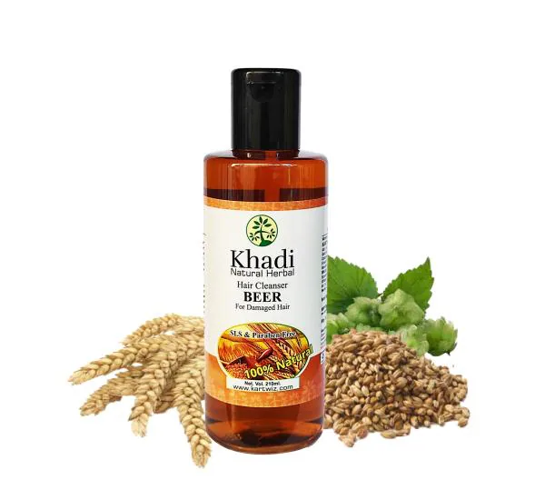 KHADI HERBAL Beer Shampoo For Control Frizz Strong Bouncy & Healthy Hair  Pack Of 1 - JioMart