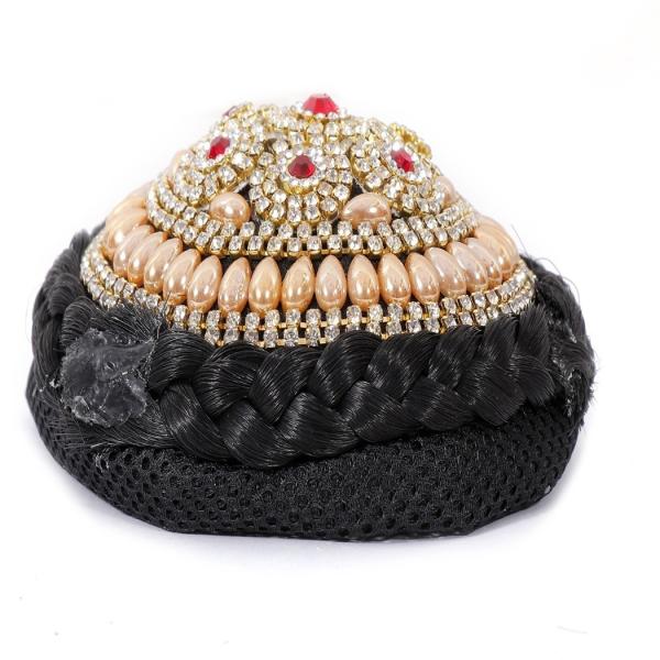 Shivarth Artificial Juda Accessories, Black Colour, Medium Red and